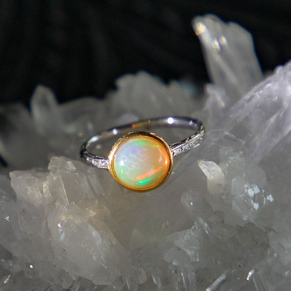 14Kと天然石のリング　証明書付 14Kと天然石のリング 証明書付