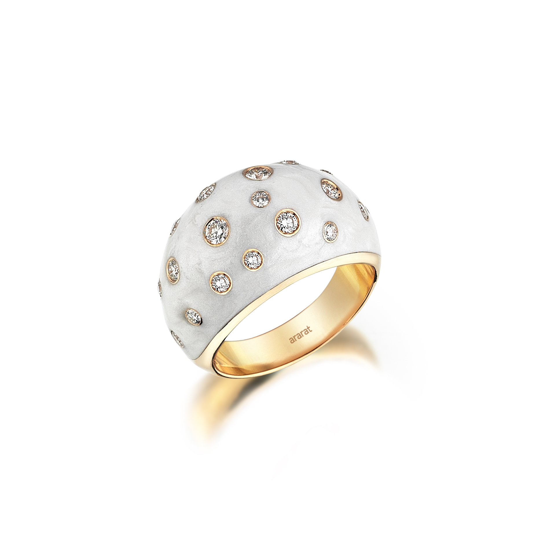 Enamel diamond ring