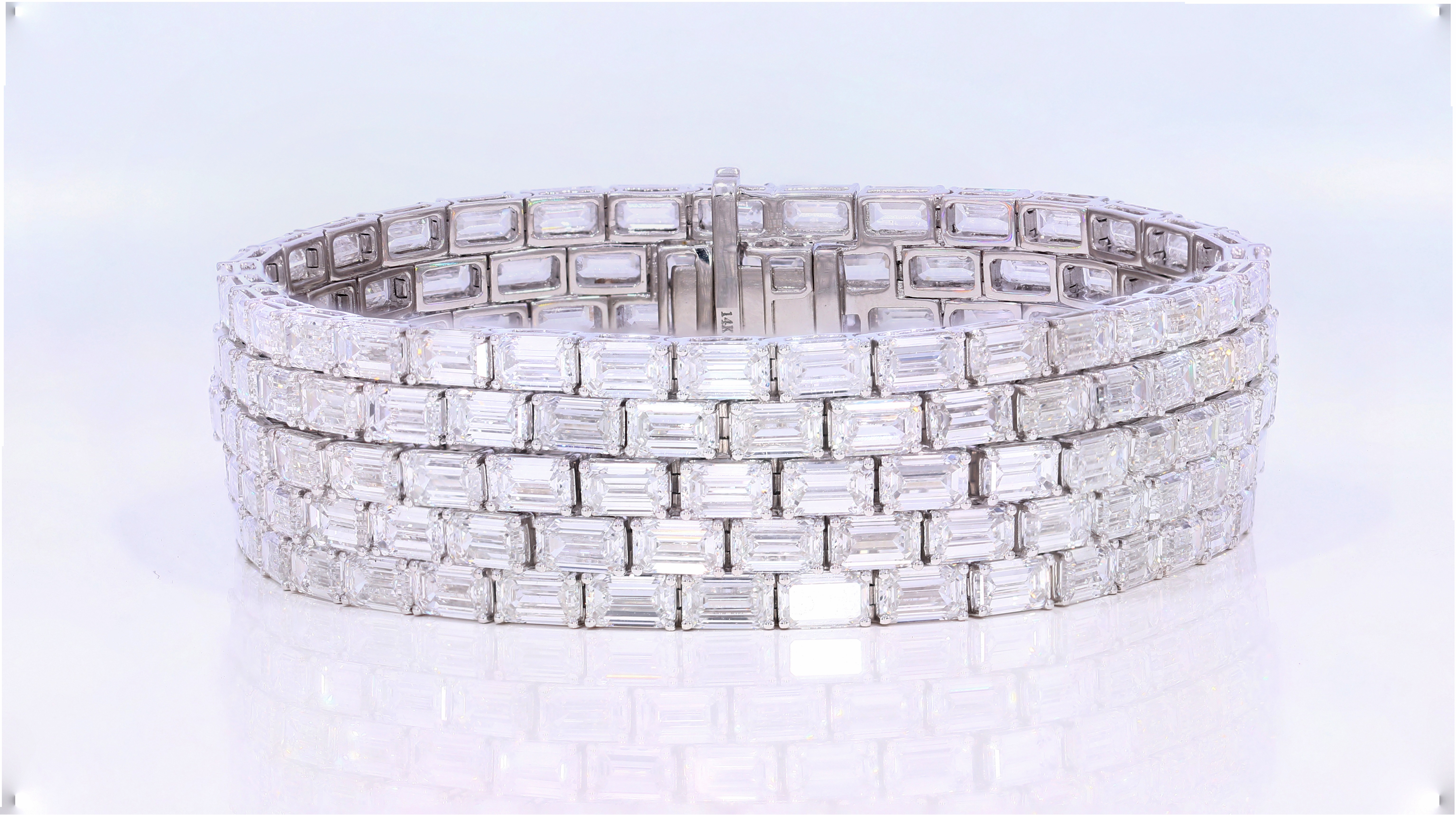 5-row emerald tennis bracelet