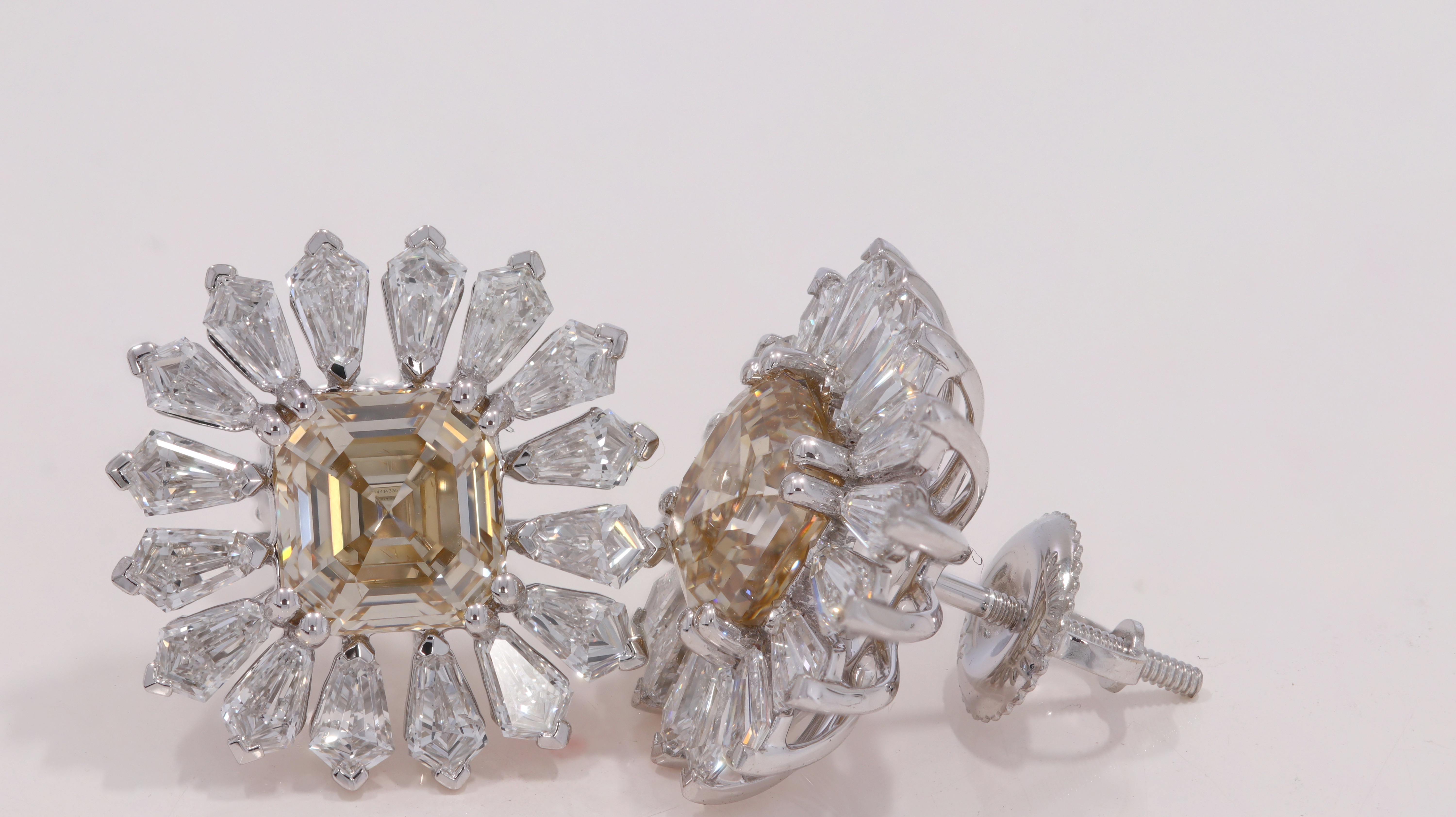 Asscher With Kite Shape Fancy Diamond Earring
