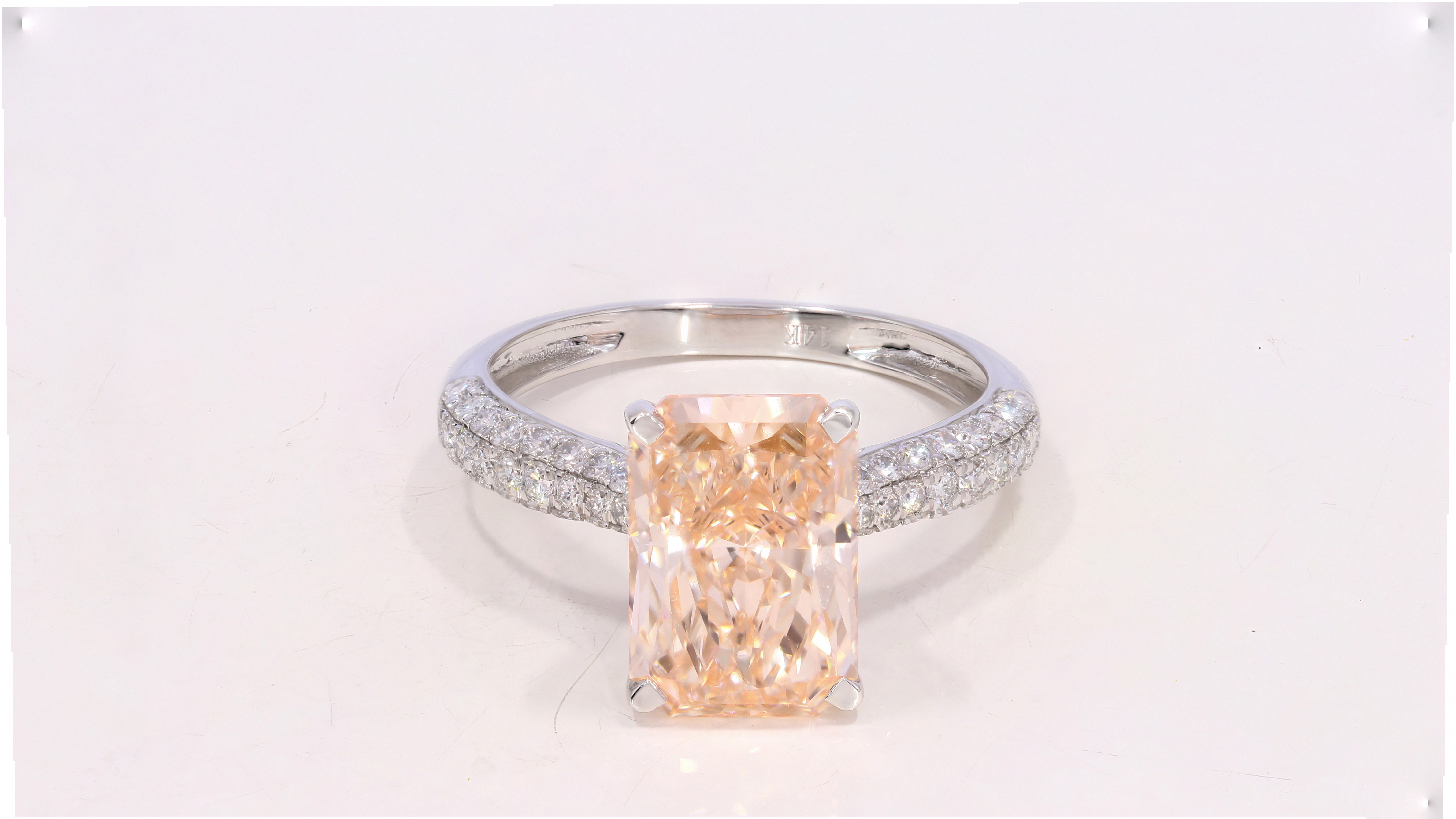 Orange Emerald with micro setting Ring