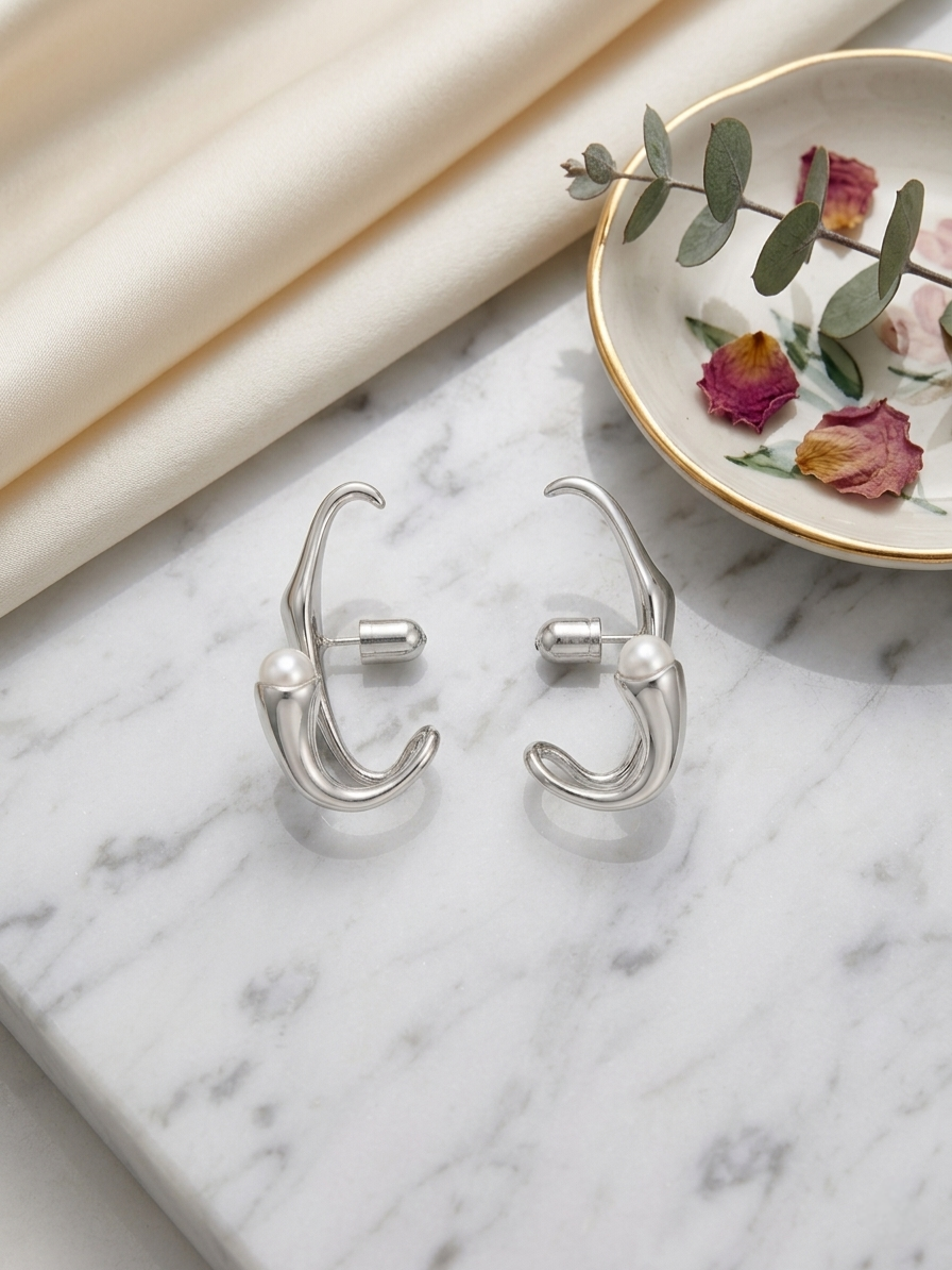WAVE- HA 054 Earring (White)
