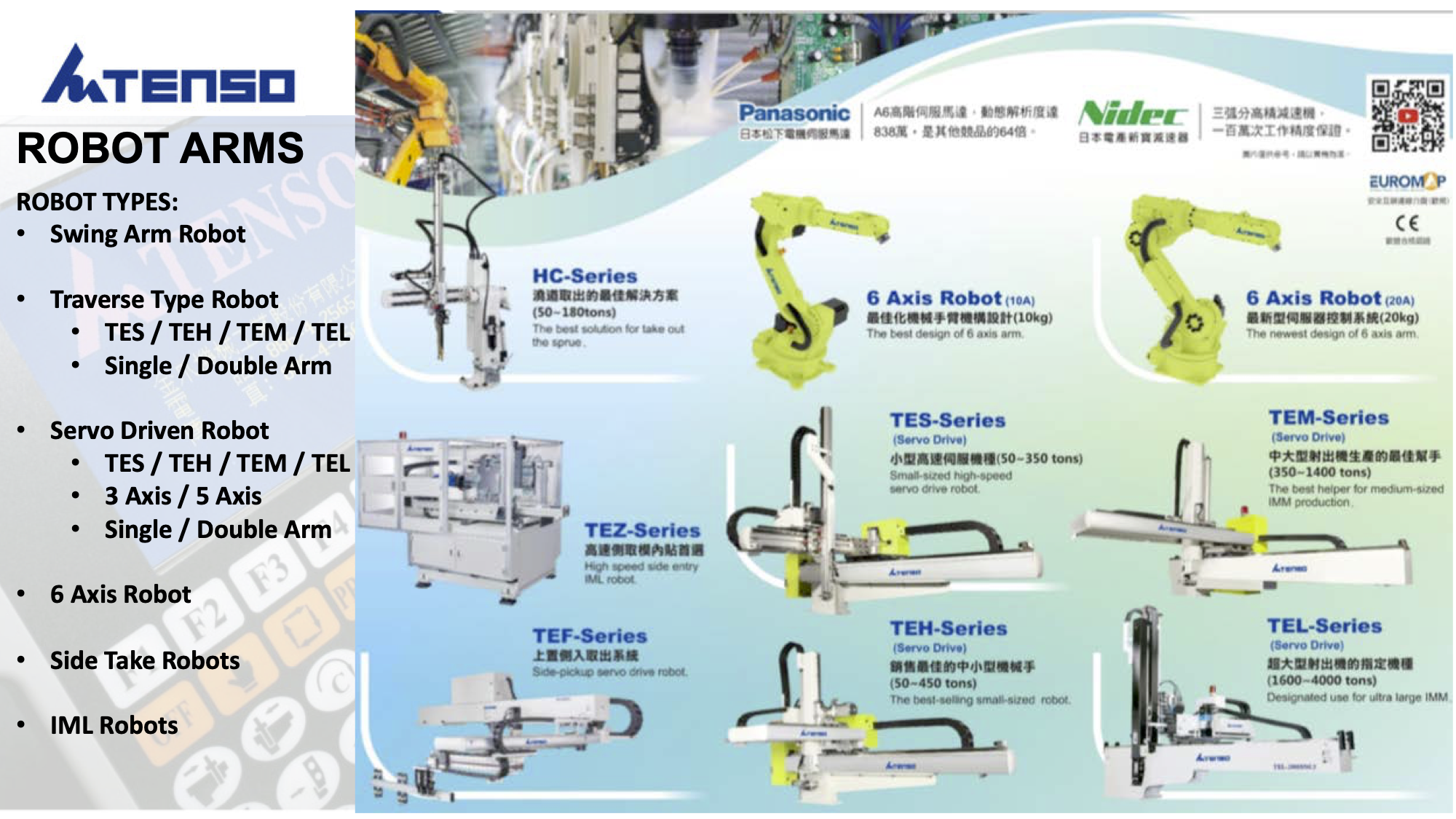 Tenso (Taiwan) - Traverse and Servo Type Robots