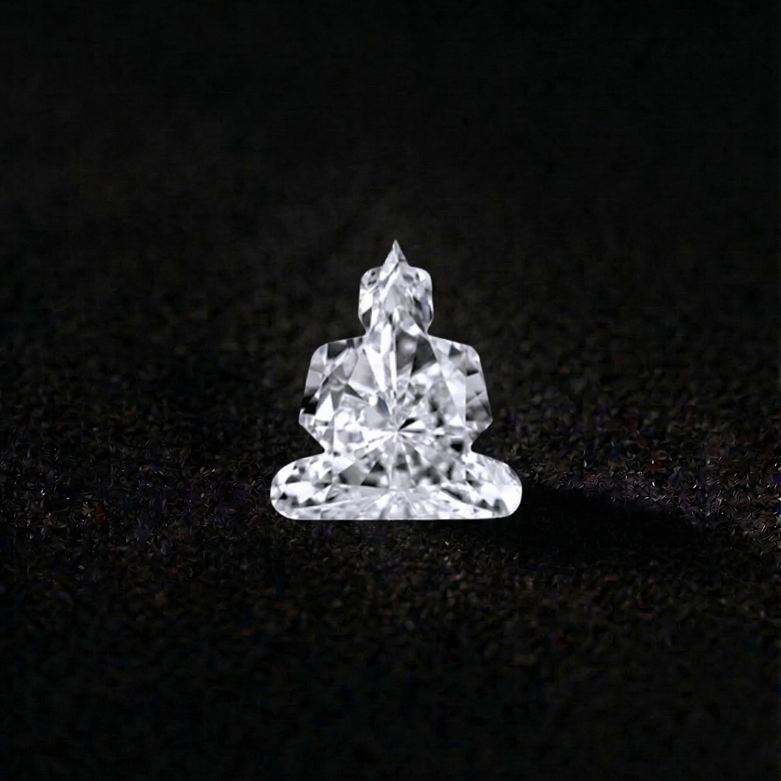 Meditating Buddha Shape Natural Custom Diamond