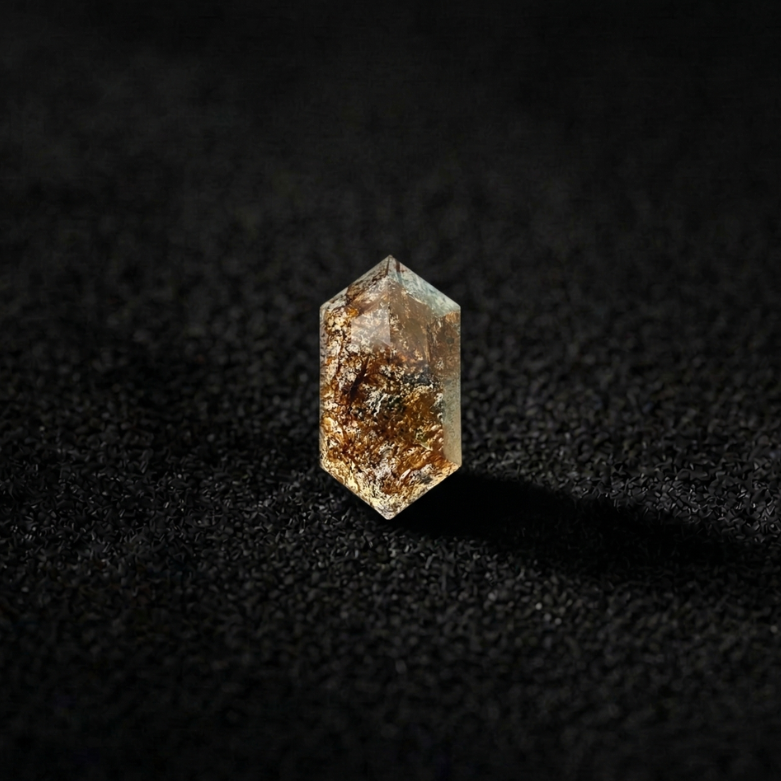 Hexagonal Cut Salt & Pepper Diamond