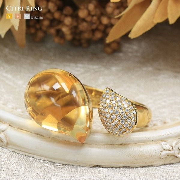 14K こけ ブルーパッショントパーズ & ダイヤモンドY G トップ 天然石