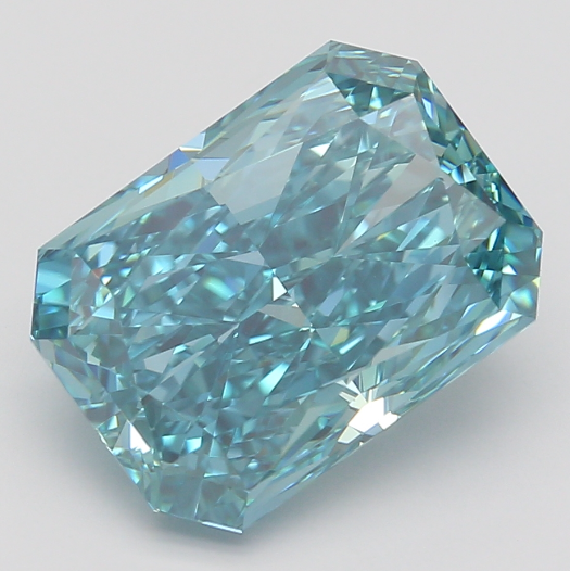 GIA RADIANT FANCY DEEP BLUISH GREEN VVS2 5.05Cts