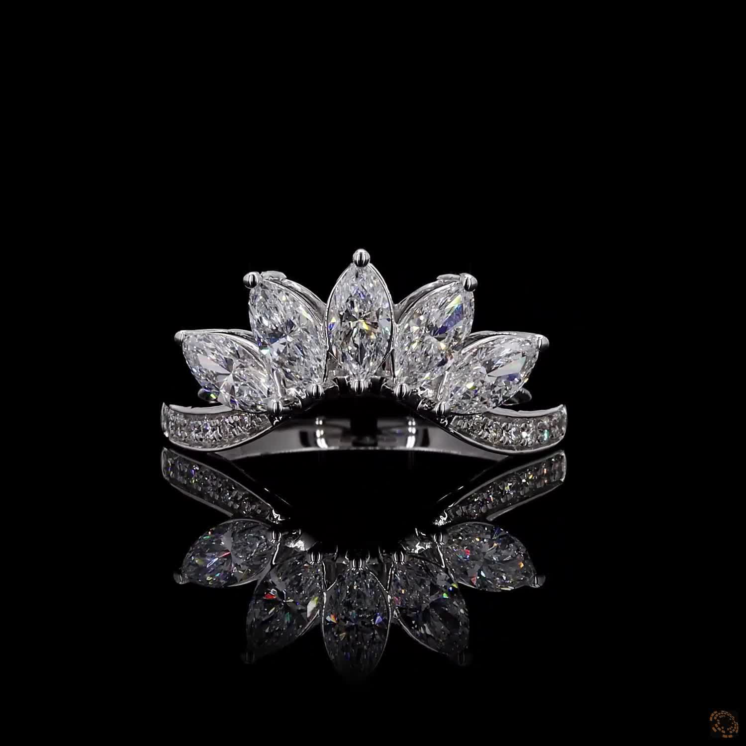 1.50 CTTW Marquise Chevron Ring