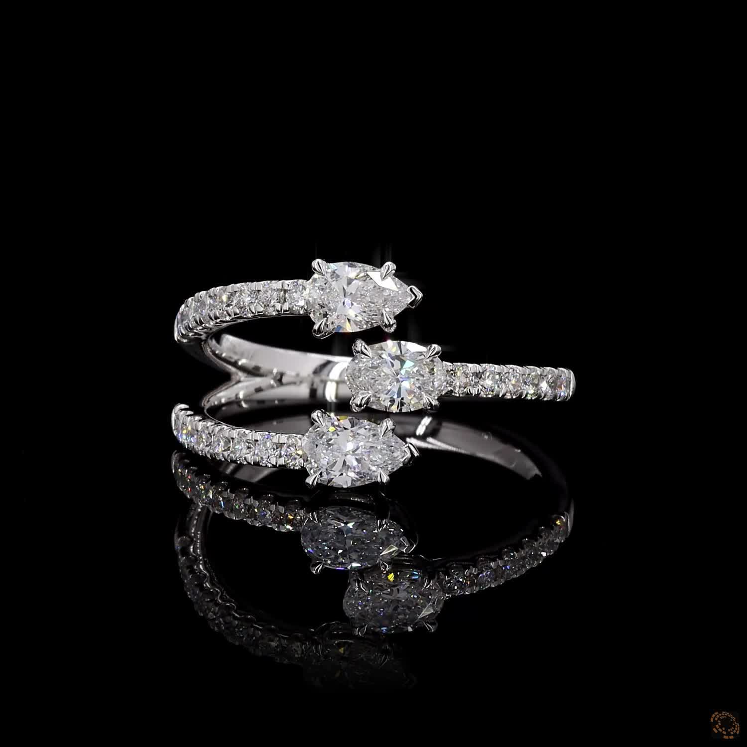1.00 CTTW Oval & Pear Ring