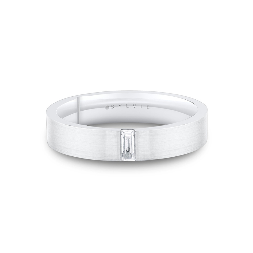 MB0062 - Legacy Shell Baguette Men's Wedding Ring
