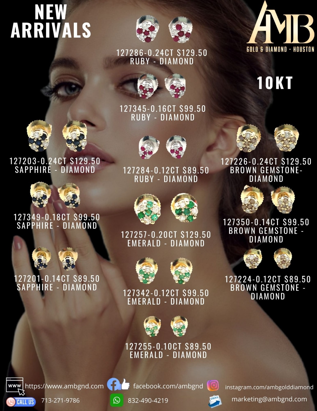 10K COLOR FLOWER EARRINGS