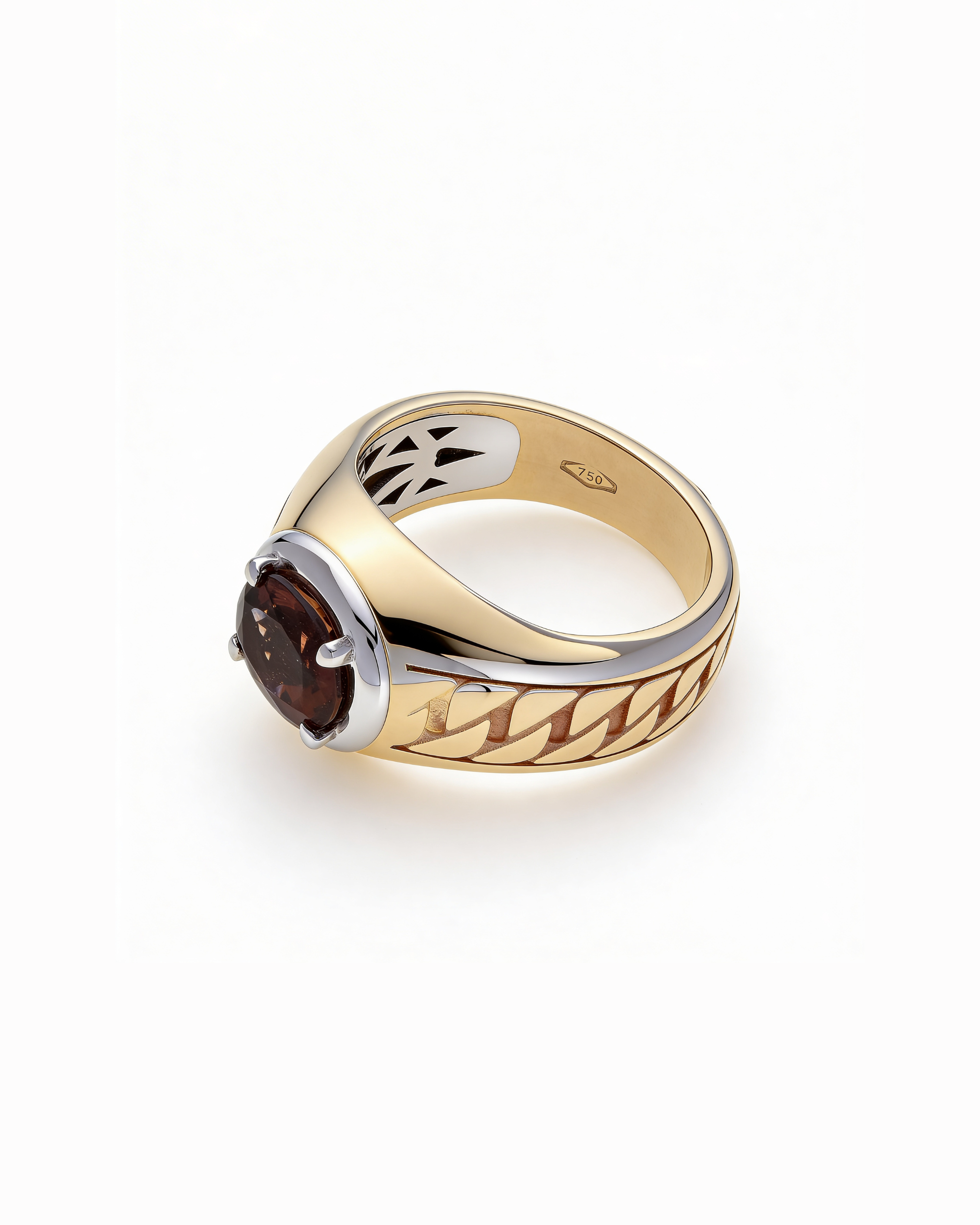 ring gold and platinum with tormalina
