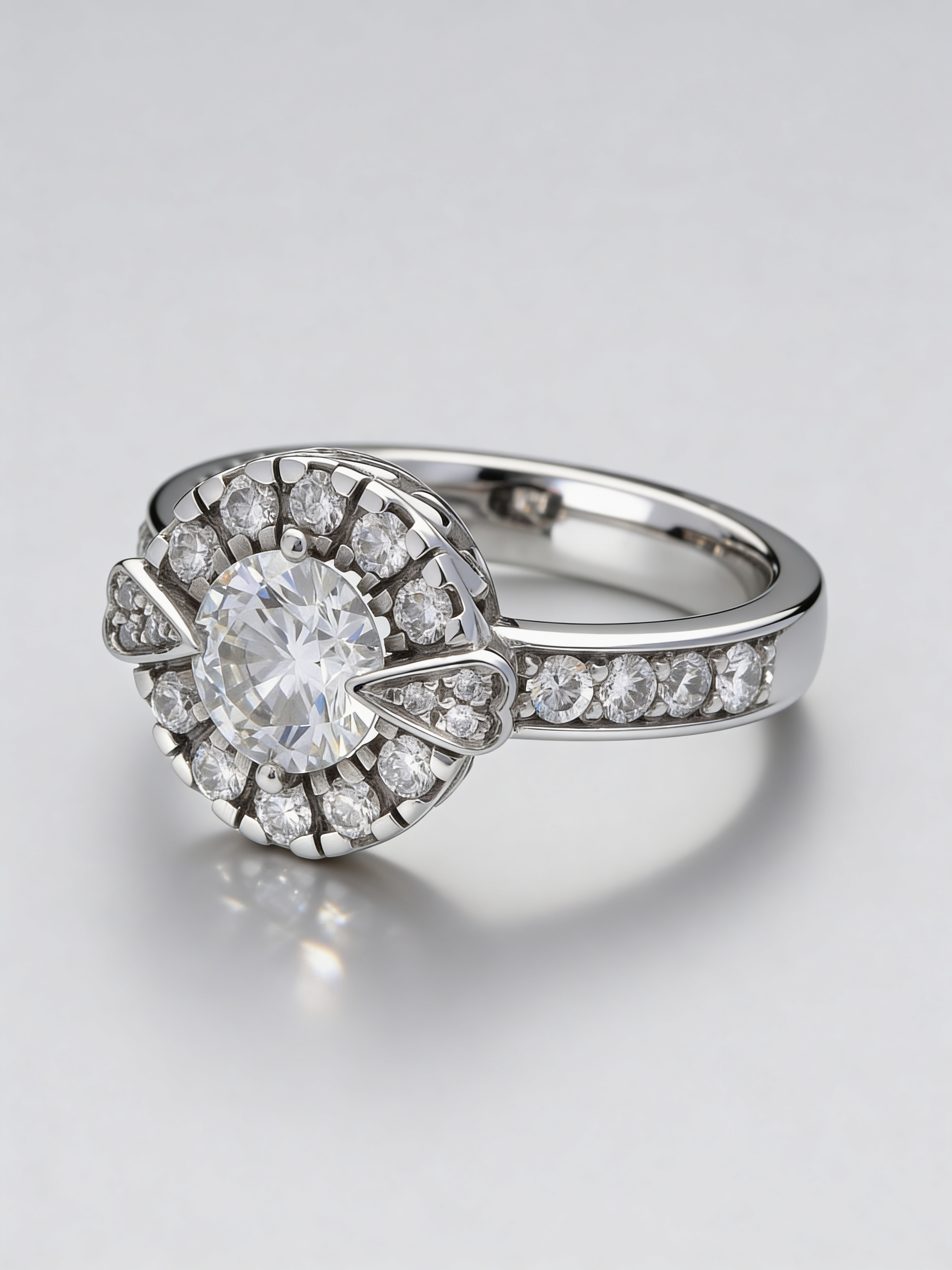 ring in platinum with diamonds