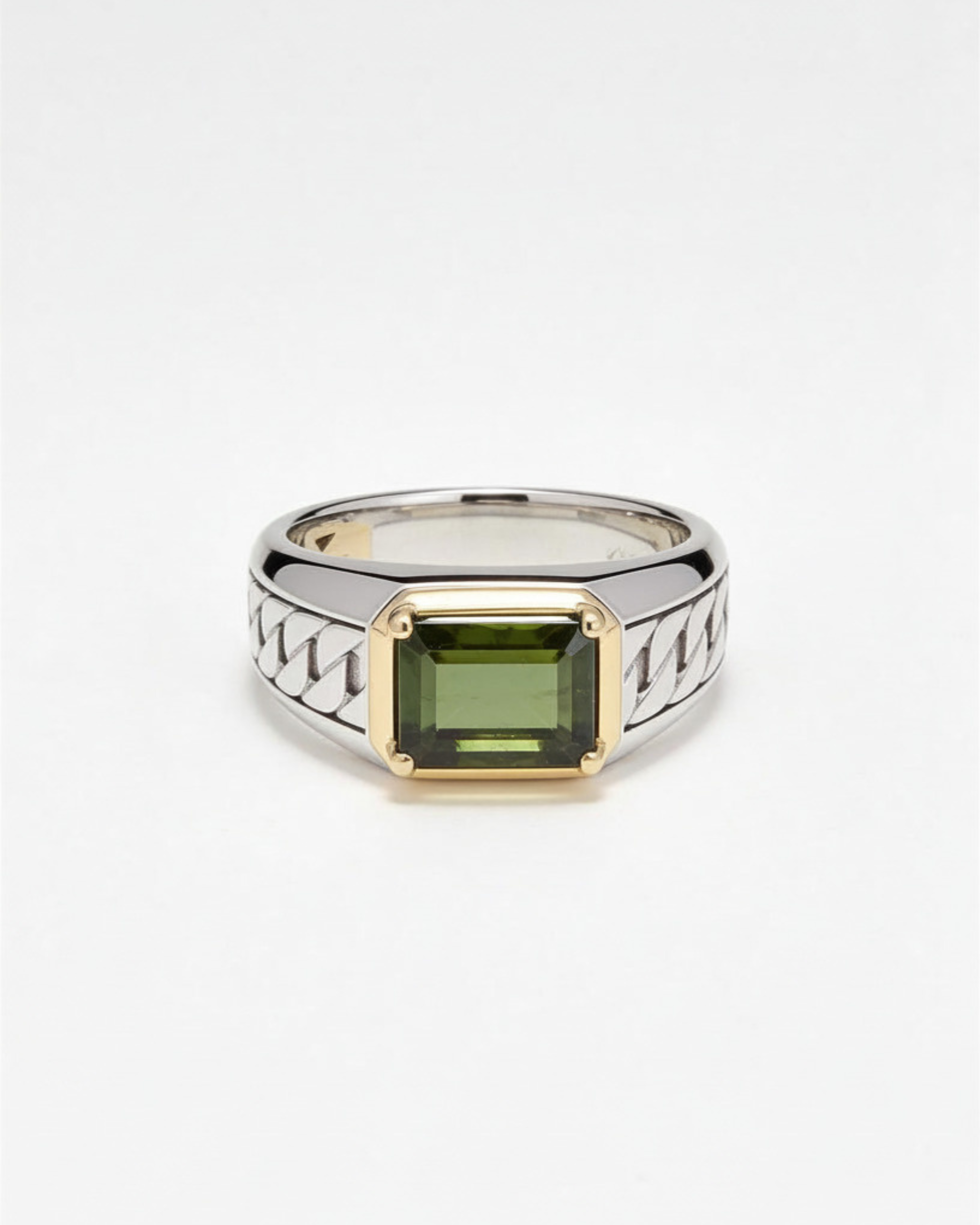 ring in platinum and gold with tormalina