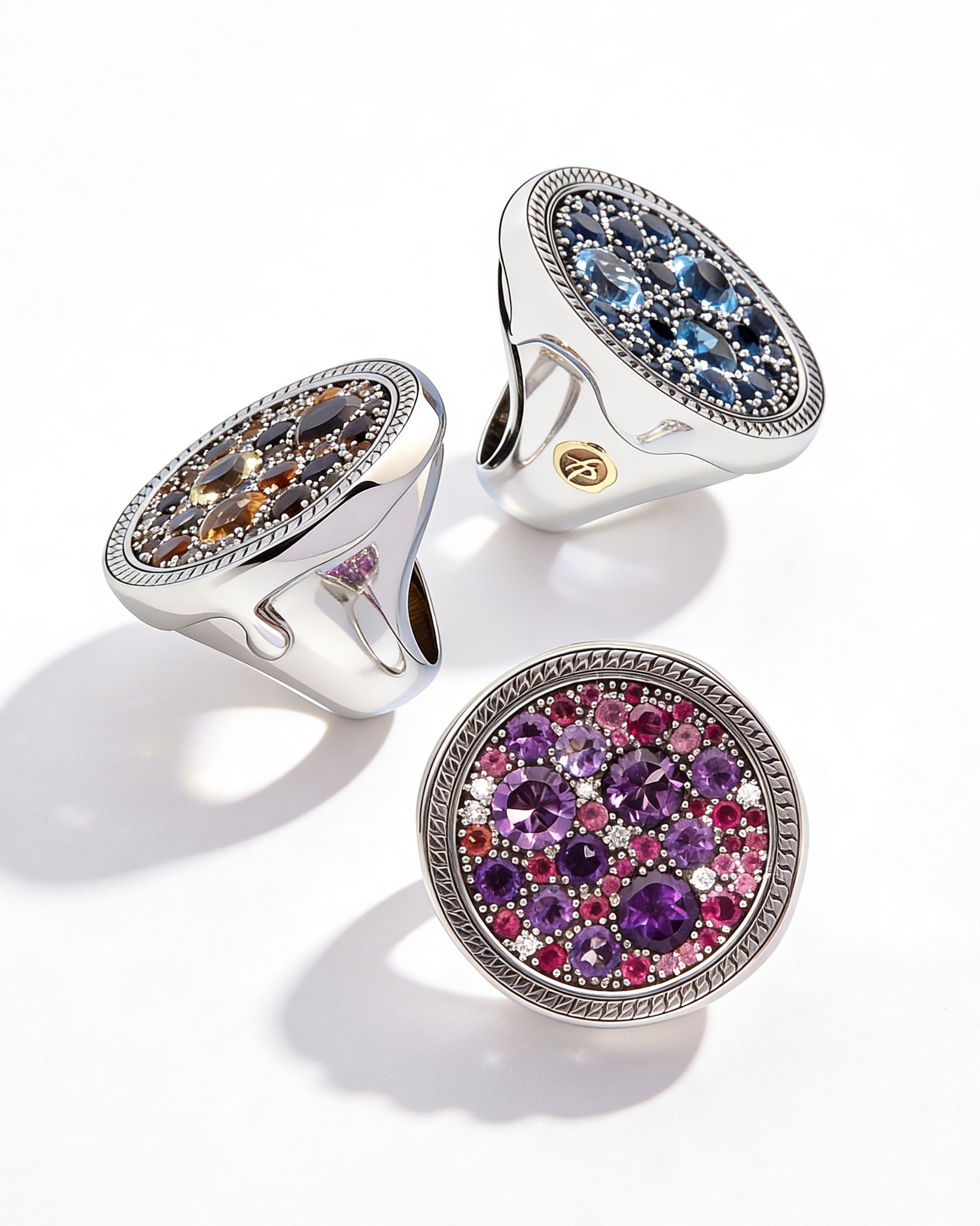 kosmos maxi silver and natural stones