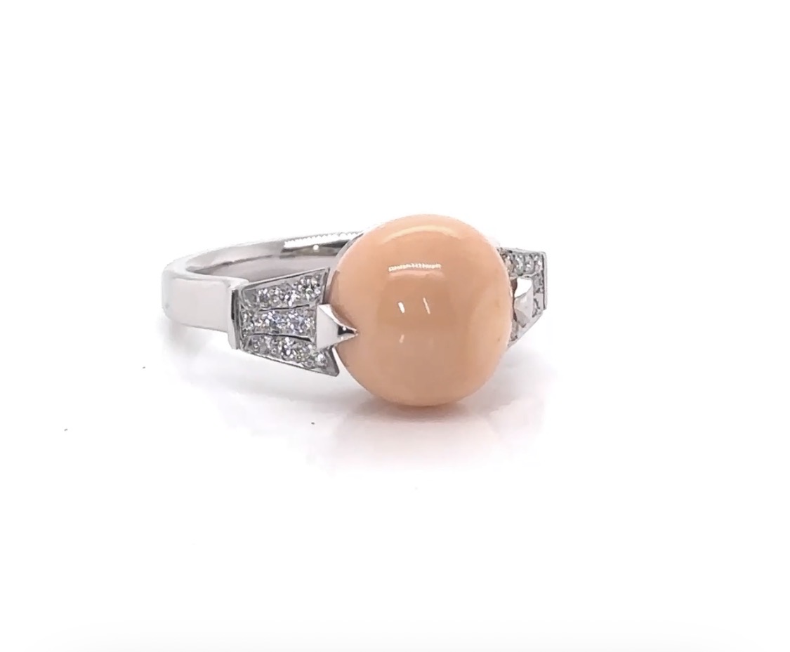 Platinum Natural Cassis Pearl Ring by PCD Pearls