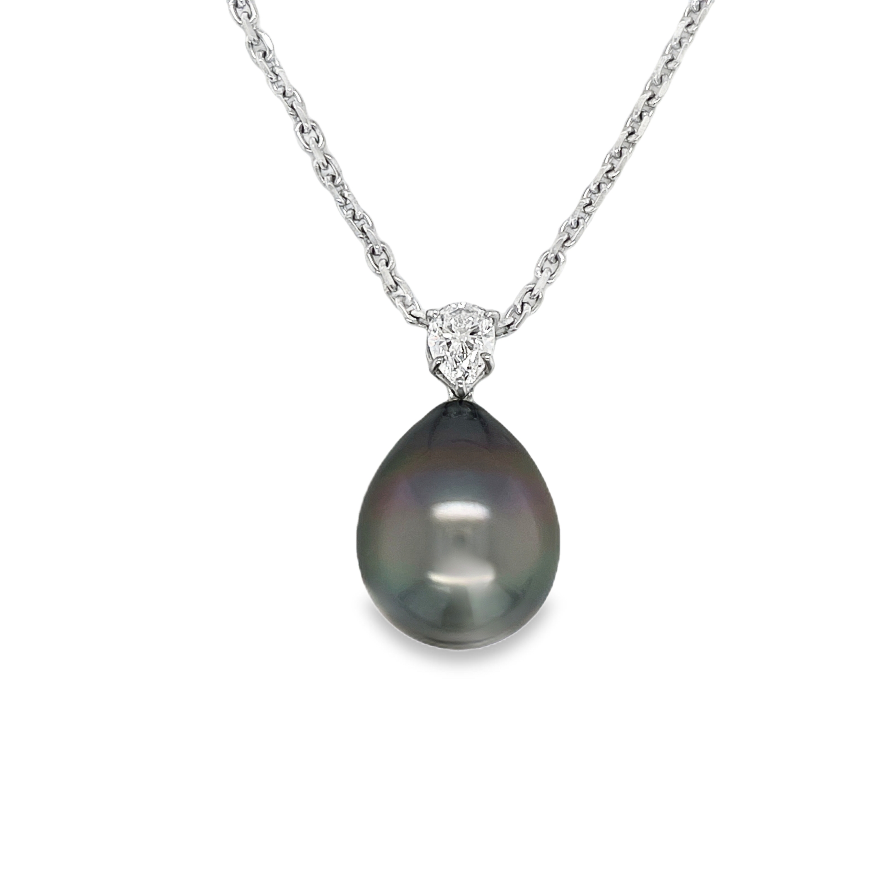 15mm Plat & Dia Tahitian Pendant by PCD Pearls