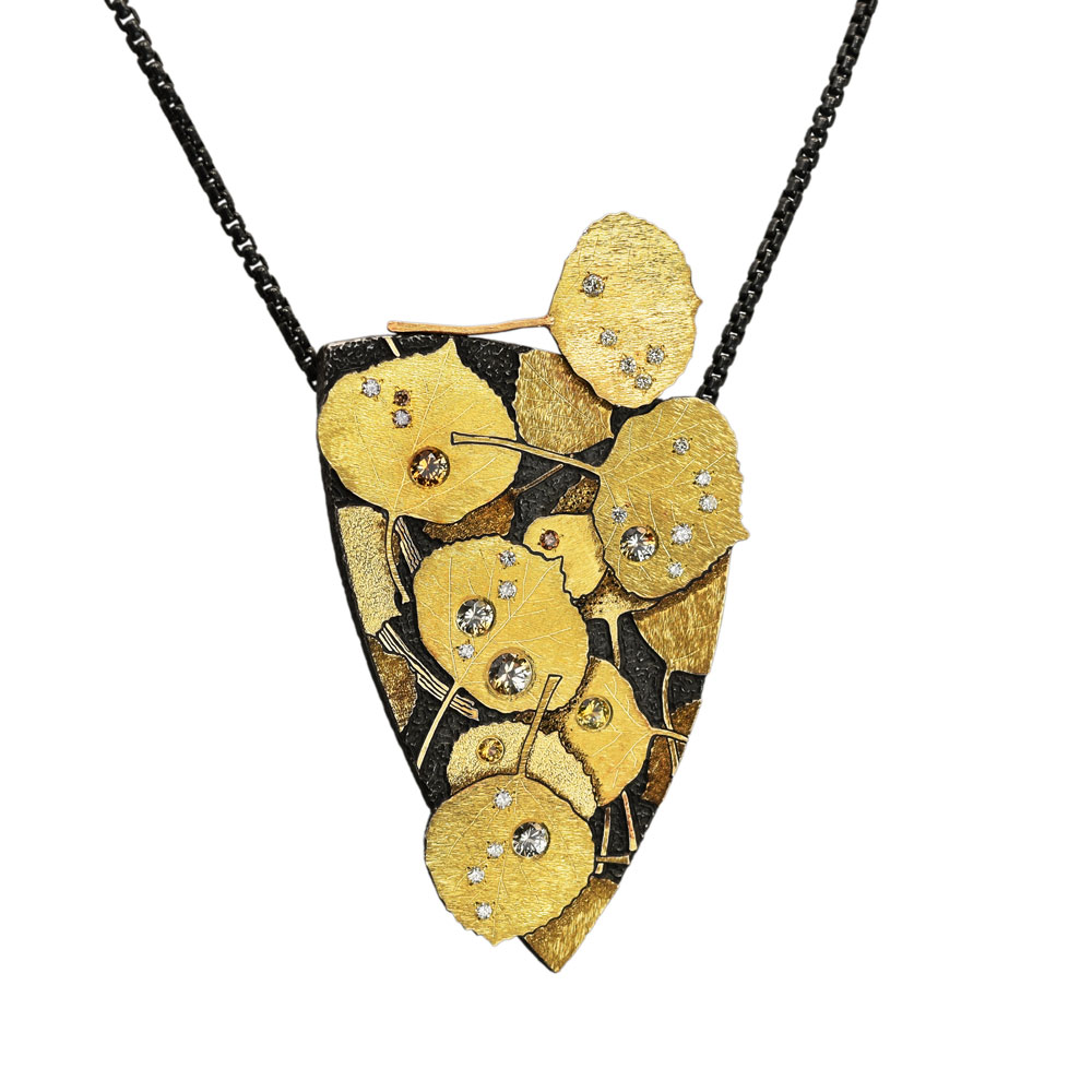 Aspen Leaves Connecting to Earth- Pendant/Brooch
