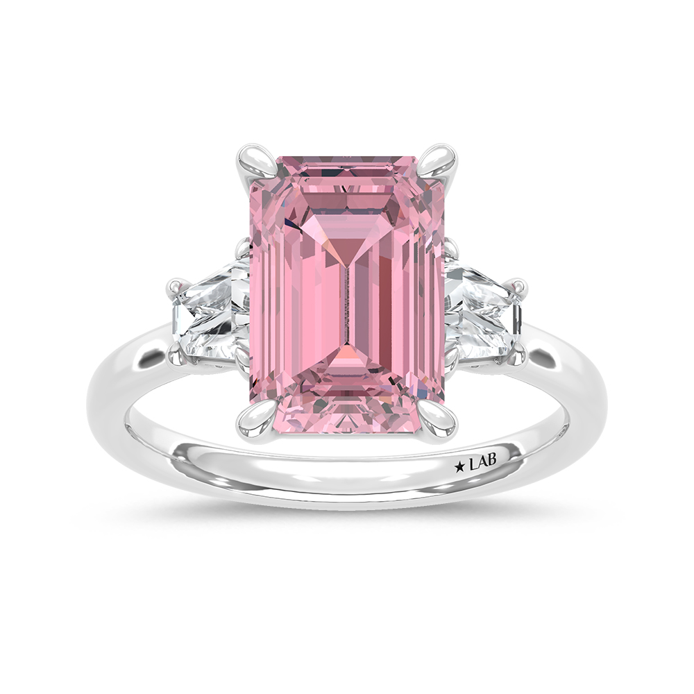 14K White Gold 4 5/8 Ct. Pink Emerald Ring