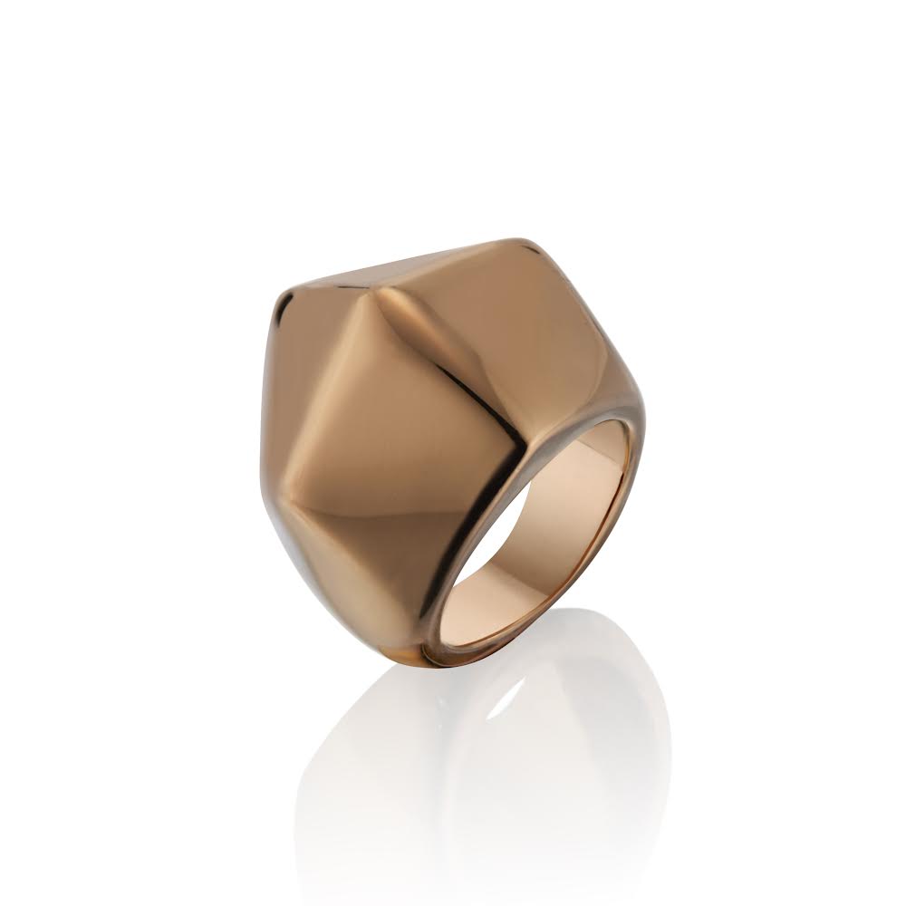 23K Chocolate Gold Vermeil 5 Point Dome Ring