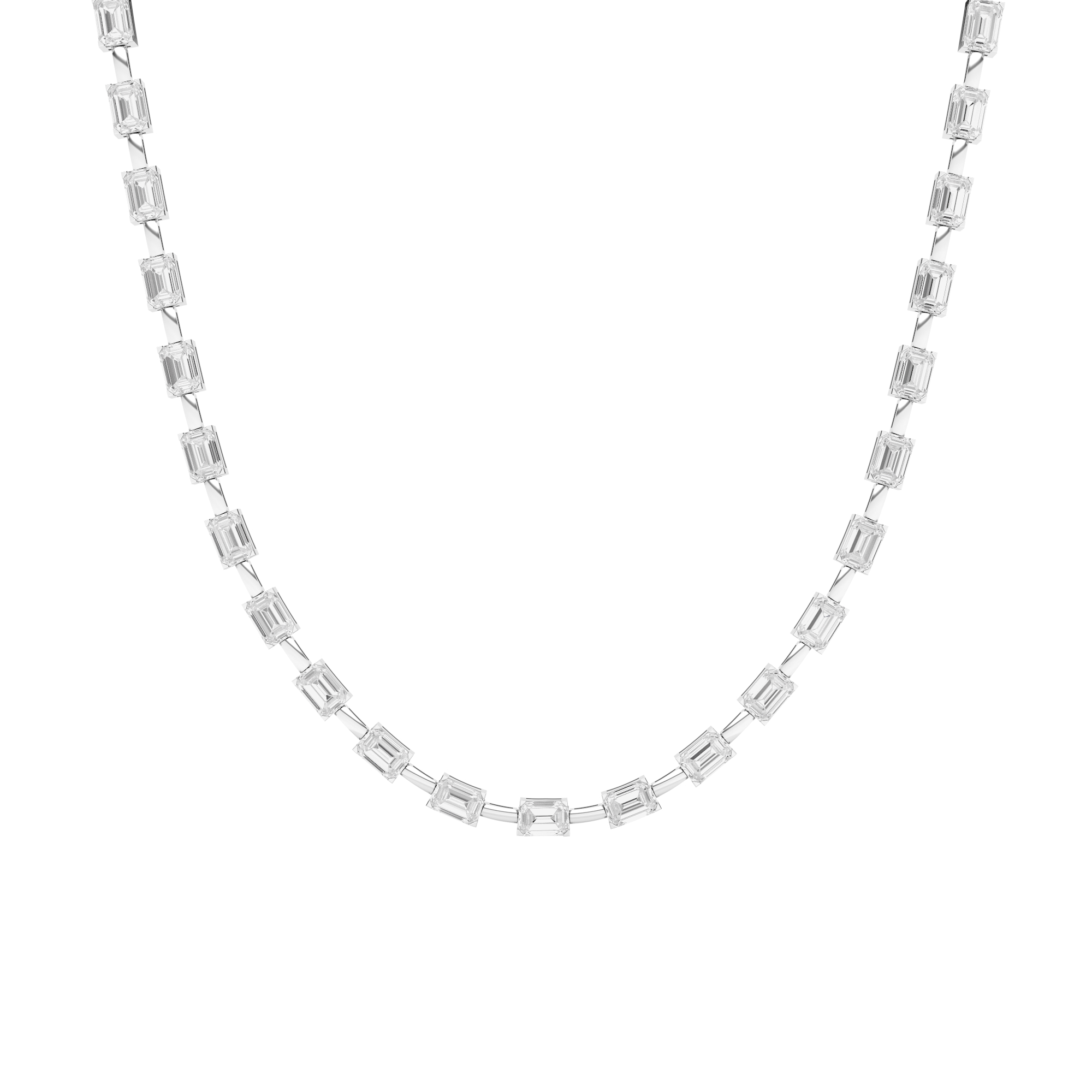 14K White Gold Lab Grown Diamond Tennis Necklace