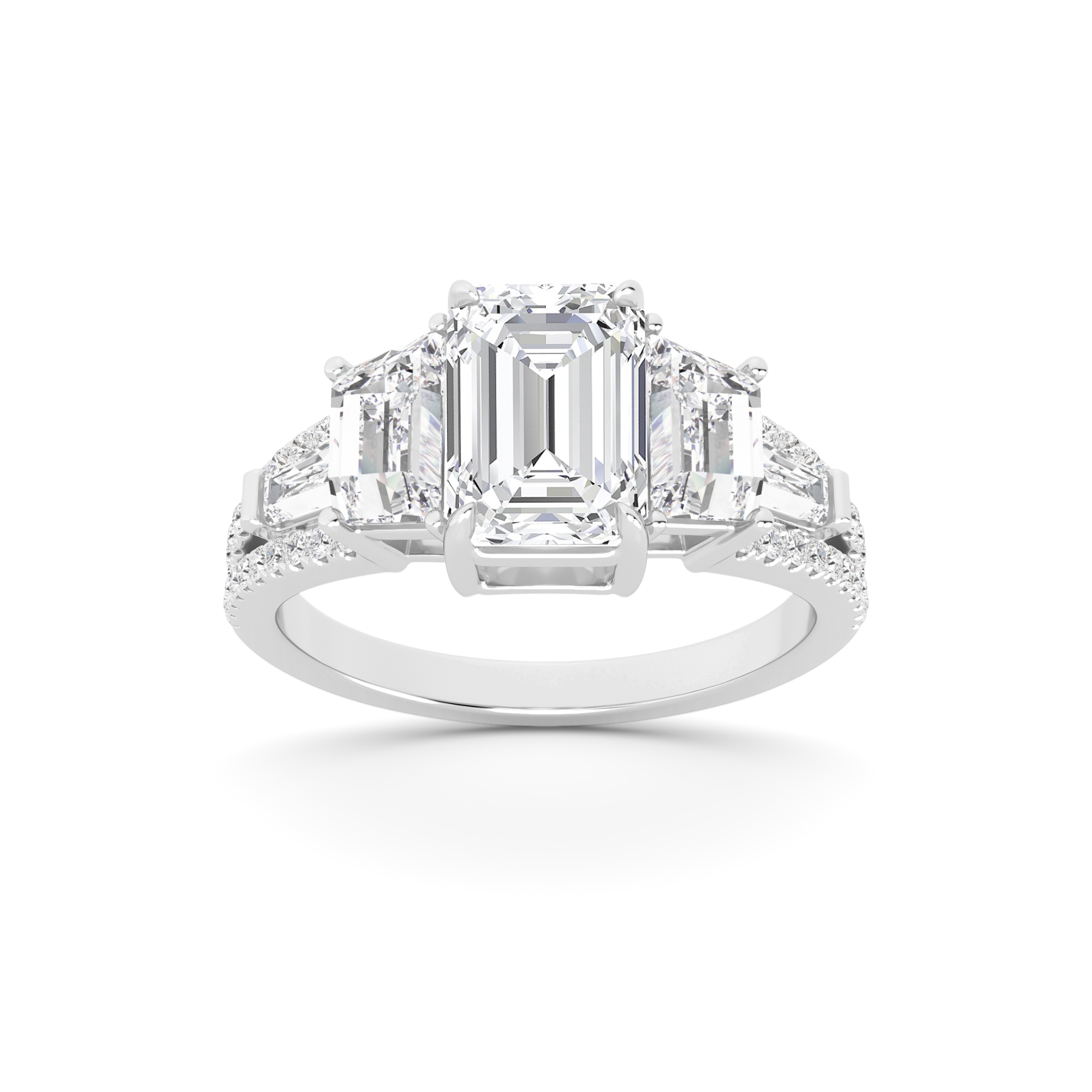 Emerald Cut Five Stone Engagement Ring