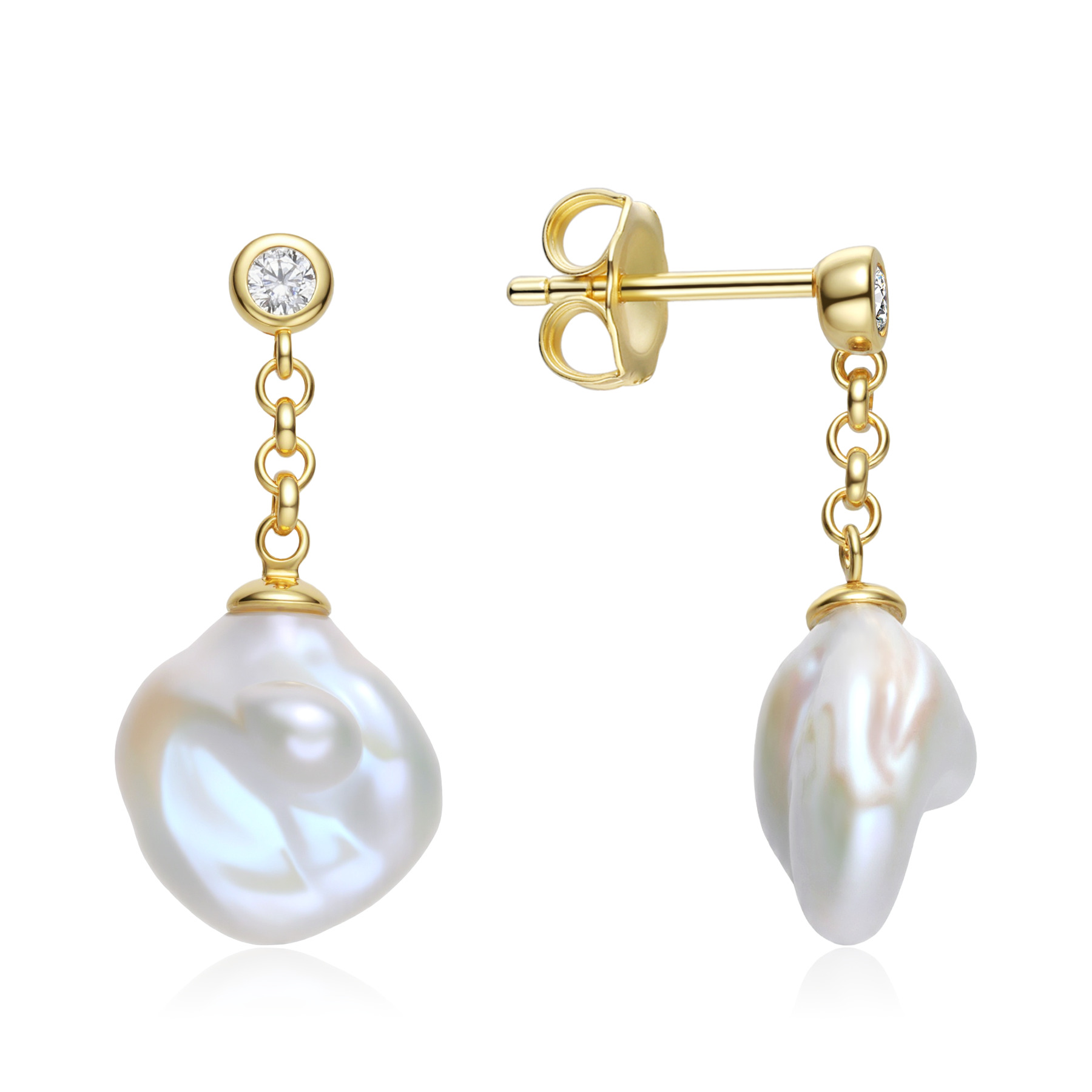 Keshi Freshwater 925 Silver Earrings