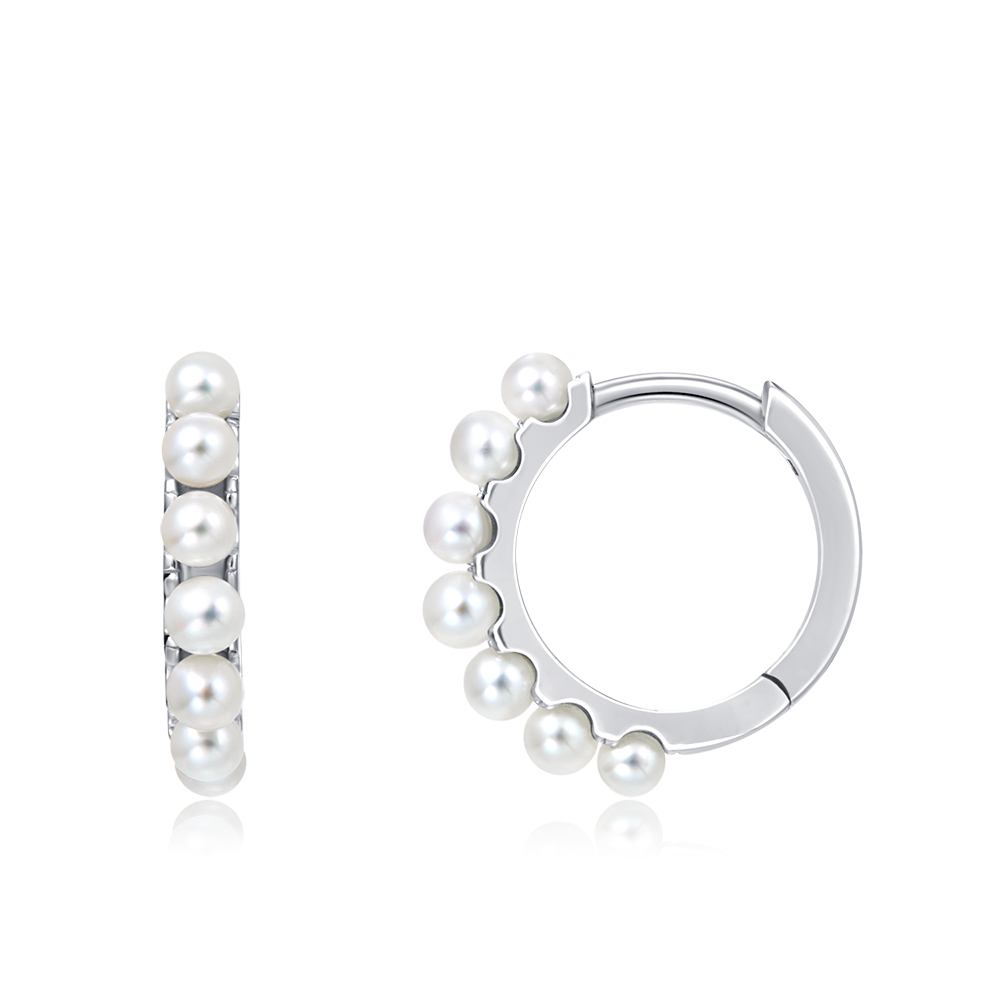 Small Pearl Earrings Hoop