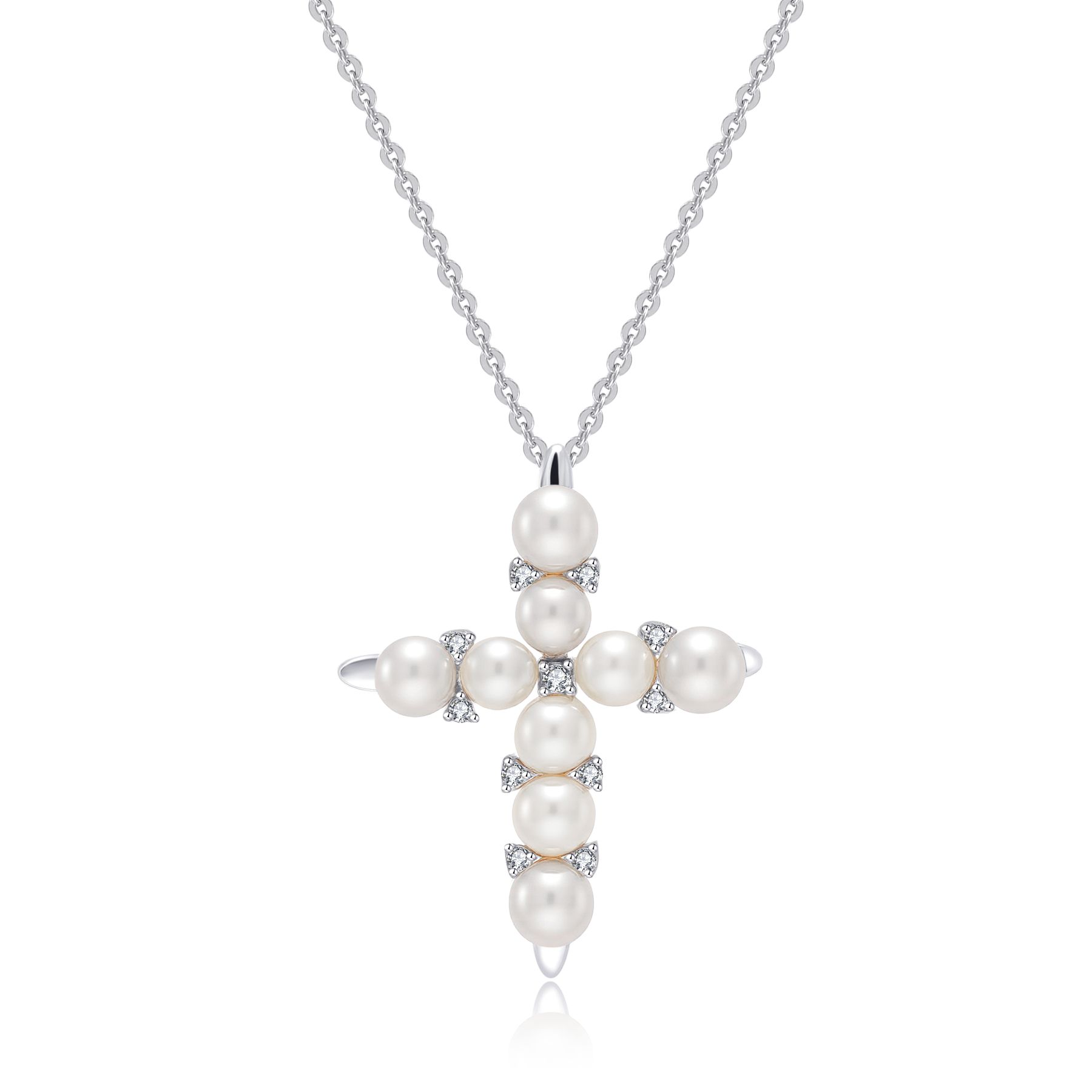 Cross Pendant with Freshwater Pearl
