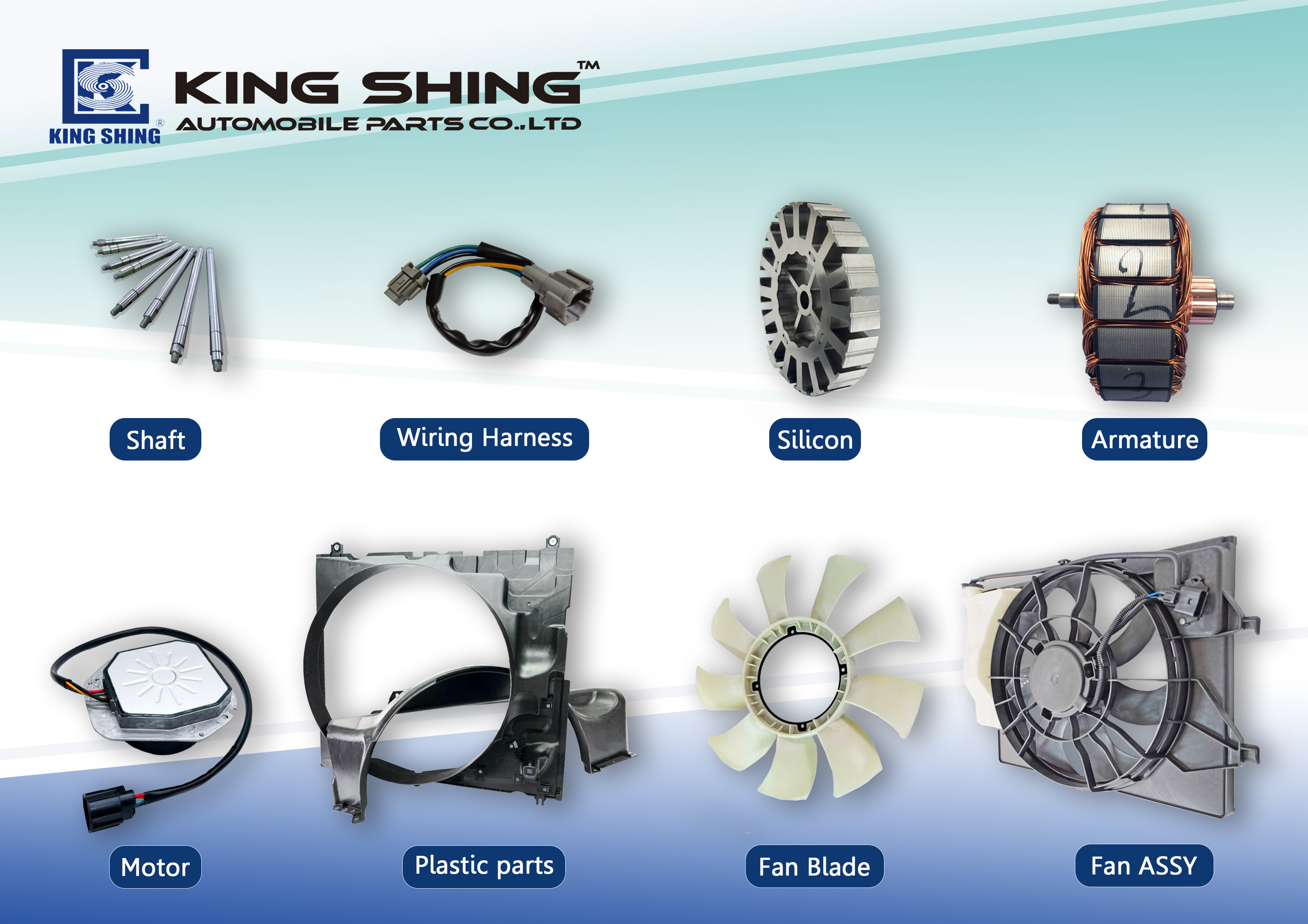 Shaft, Wiring Harness, Silicon, Armature, Motor, Plastic Parts, Fan Blade, Fan ASSY