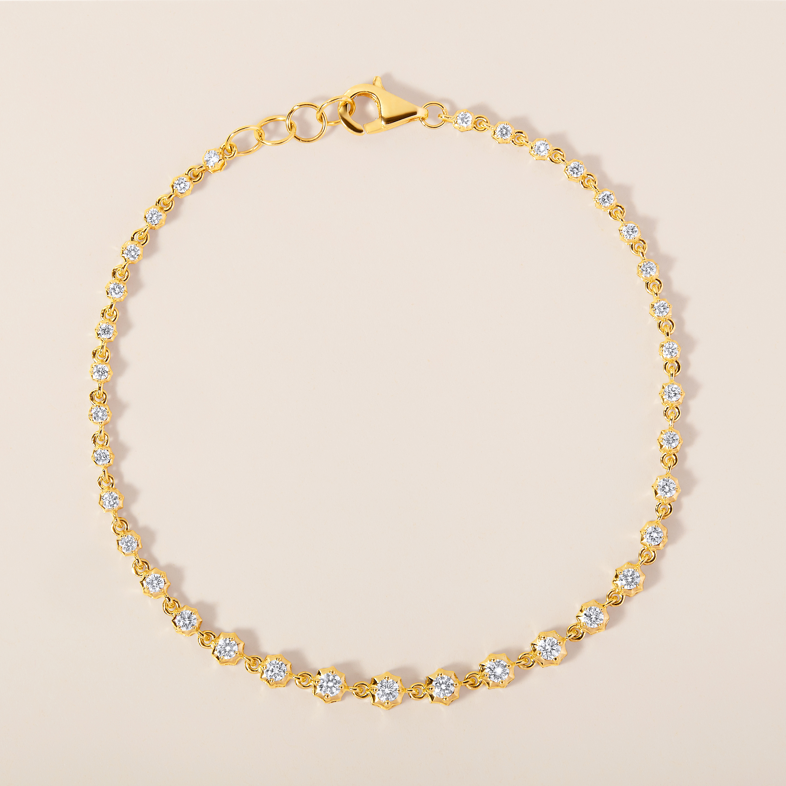 14K Gold 0.9ct Natural Diamond Spike Bracelet