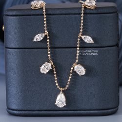 14K Gold Multi Diamond Necklace