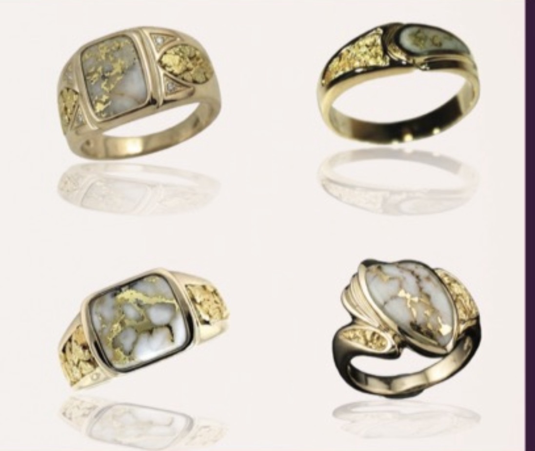 Gold Quartz Rings in 14k Gold