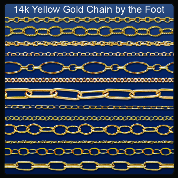 14K Yellow Gold Chain by the Foot